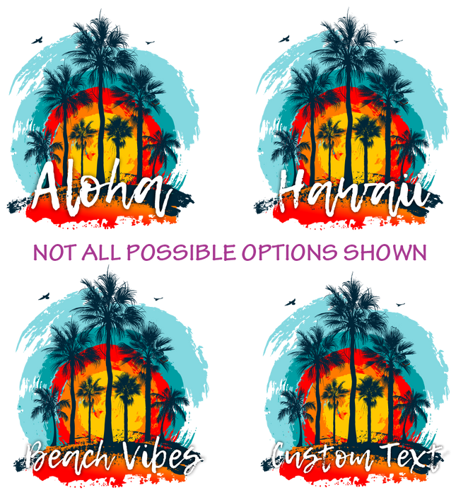 (040-02-E) Palm Tree Retro Sunset