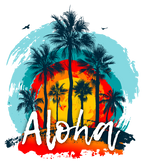 (040-02-E) Palm Tree Retro Sunset