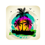 (040-02-F) Palm Tree Retro Sunset