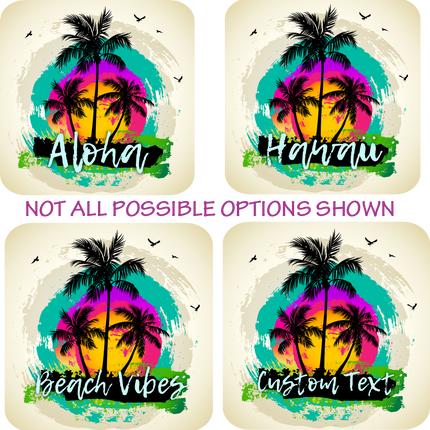 (040-02-F) Palm Tree Retro Sunset