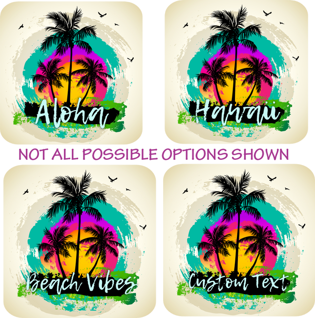 (040-02-F) Palm Tree Retro Sunset