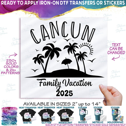 (040-02-B) Palm Tree Island Custom Family Vacation Bachelorette Trip