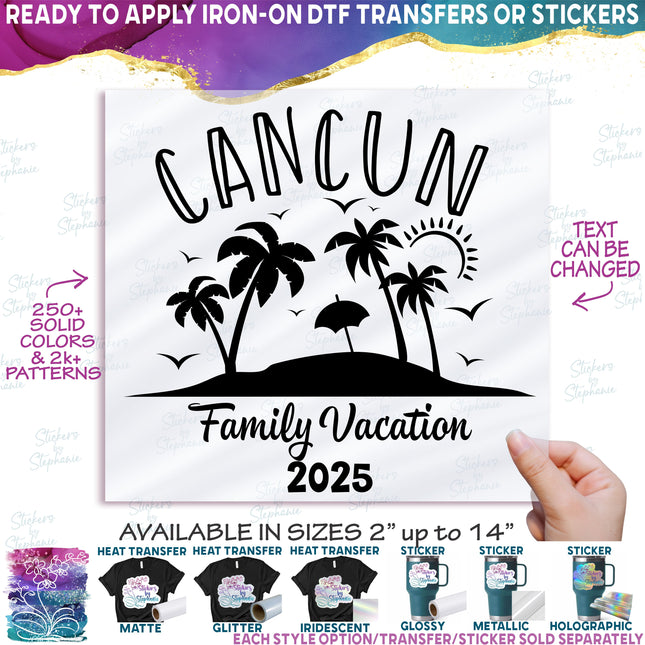 (040-02-B) Palm Tree Island Custom Family Vacation Bachelorette Trip