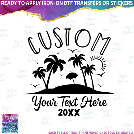 (040-02-B) Palm Tree Island Custom Family Vacation Bachelorette Trip