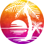 (040-01K) Palm Tree Sunset Summer Vacation