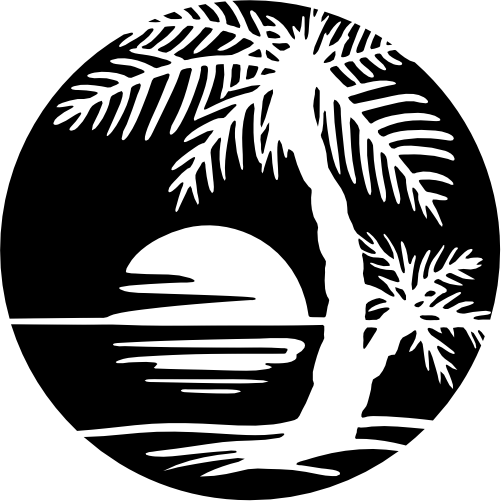 (040-01K) Palm Tree Sunset Summer Vacation