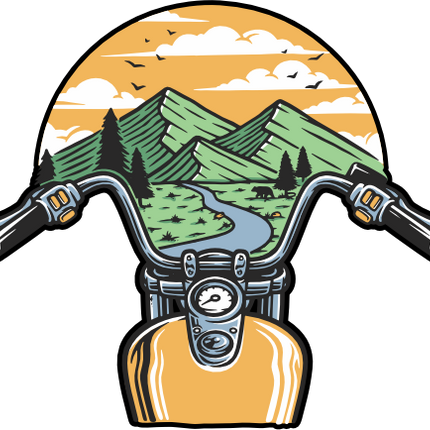 (405-2C) Motorcycle Landscape