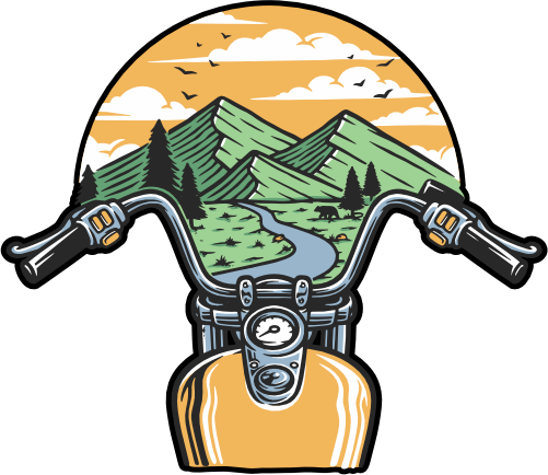 (405-2C) Motorcycle Landscape