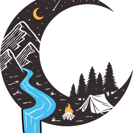 (405-2F) Tent Crescent Moon Landscape