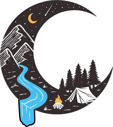 (405-2F) Tent Crescent Moon Landscape