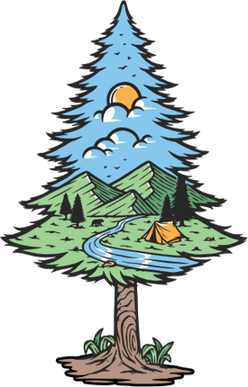 (405-2H) Tent Tree Landscape