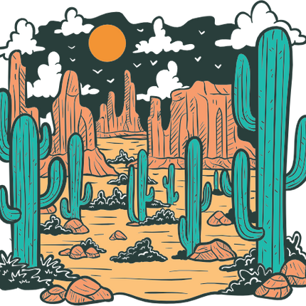 (405-1) Mountains, Lake, River, Desert, Beach Landscape