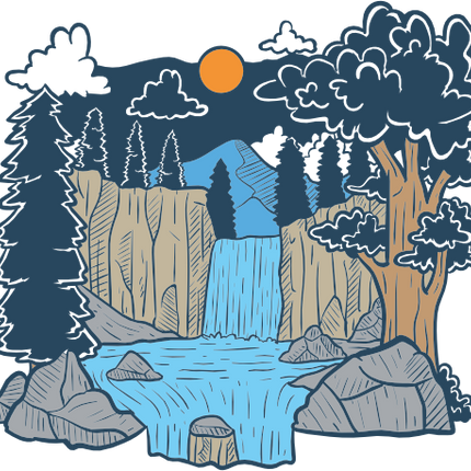 (405-1) Mountains, Lake, River, Desert, Beach Landscape