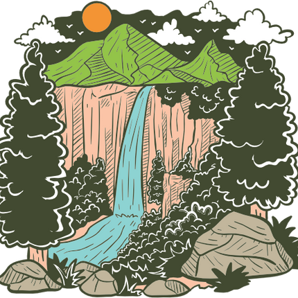 (405-1) Mountains, Lake, River, Desert, Beach Landscape