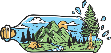 (405-2L) Tent Bottle Landscape