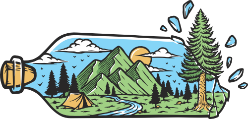 (405-2L) Tent Bottle Landscape