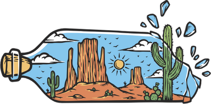 (405-2M) Desert Mountains Landscape