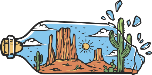 (405-2M) Desert Mountains Landscape