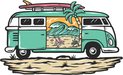 (405-1N) Van Beach View Landscape