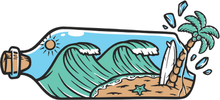 (405-2N) Beach in a Bottle Landscape