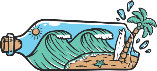 (405-2N) Beach in a Bottle Landscape