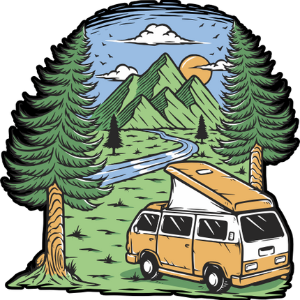 (405-1P) Camper Van Landscape