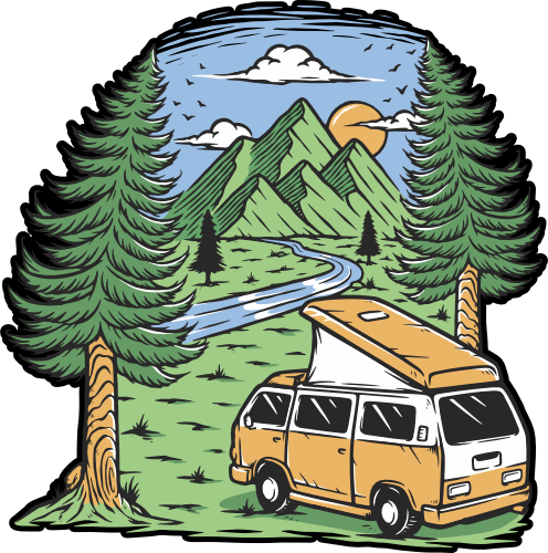 (405-1P) Camper Van Landscape
