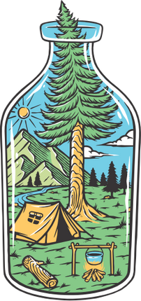 (405-2P) Tent Landscape in a Bottle