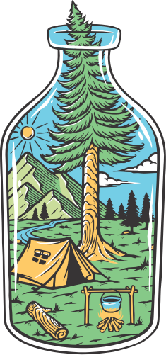 (405-2P) Tent Landscape in a Bottle