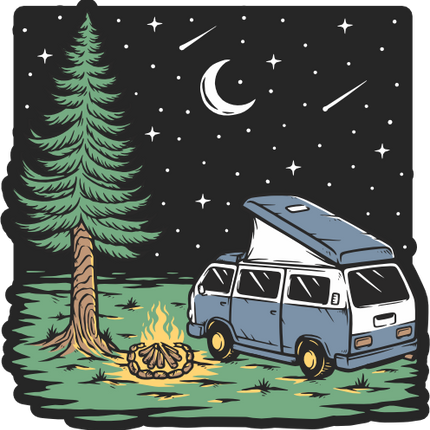 (405-1Q) Camper Van Landscape