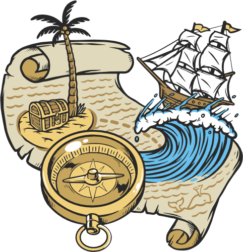 (405-2R) Map Compass Ship