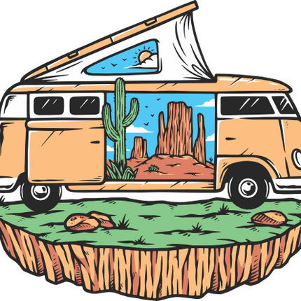 (405-1T) Camper Van Landscape