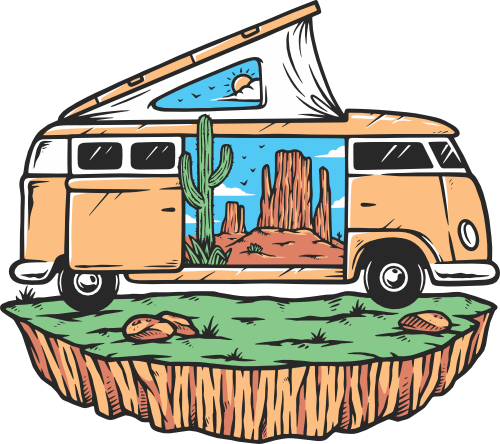 (405-1T) Camper Van Landscape