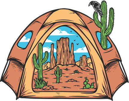 (405-1V) Tent Desert Landscape
