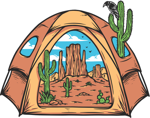 (405-1V) Tent Desert Landscape