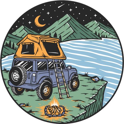 (405-1Y) Camper Mountains Landscape