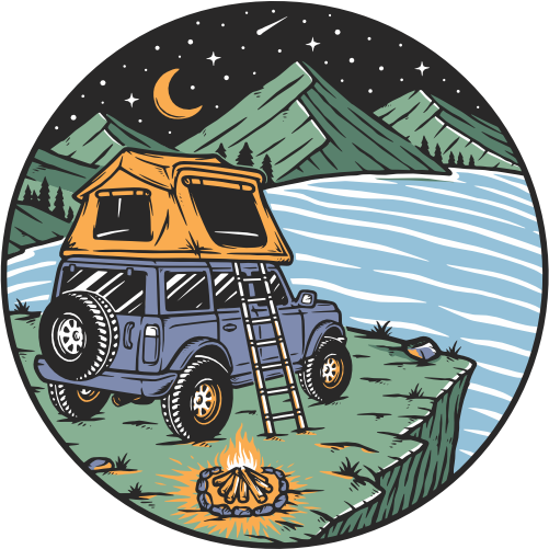 (405-1Y) Camper Mountains Landscape