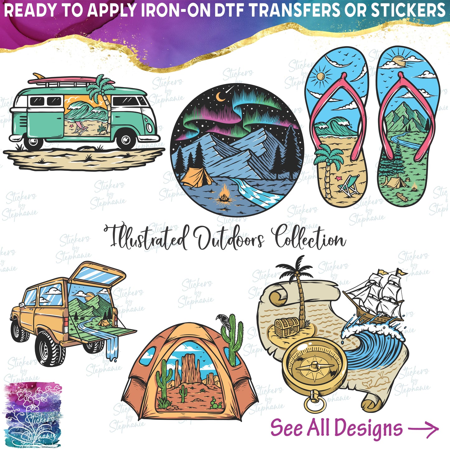 (s405-2) Illustrated Landscapes Collection 32 Styles