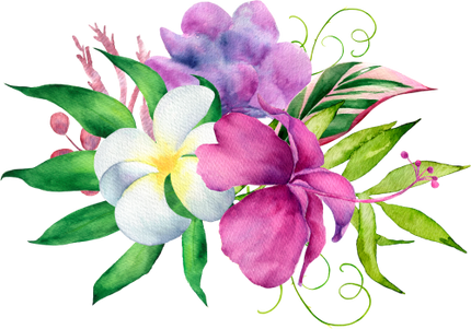 (407-02) Purple Tropical Flowers