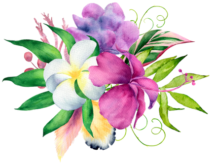 (407-02) Purple Tropical Flowers