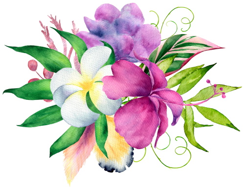 (407-02) Purple Tropical Flowers