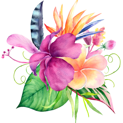 (407-02) Purple Tropical Flowers