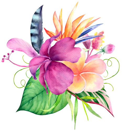 (407-02) Purple Tropical Flowers
