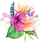 (407-02) Purple Tropical Flowers