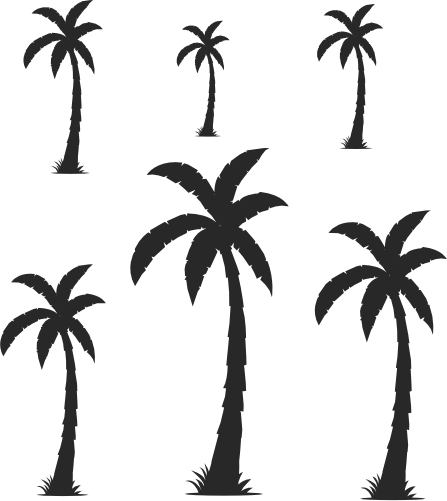 (040-01-O) Palm Tree Set Assorted or Same Sizes