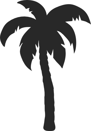 (s040-1-M) Palm Tree Silhouette