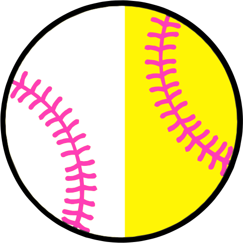 (s041-1) Full Color Baseball Softball Round Ball Pink Laces