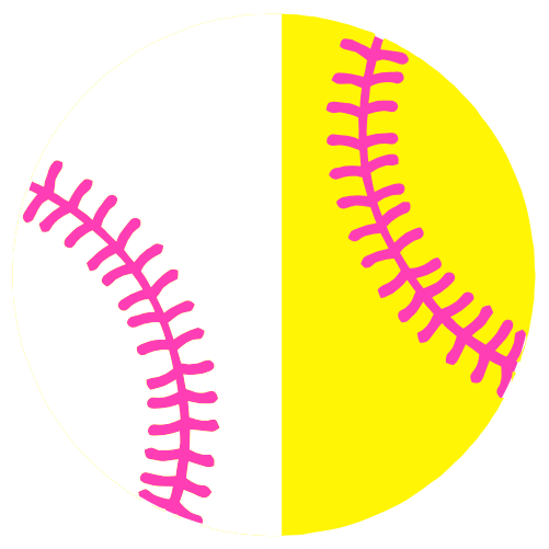 (s041-1) Full Color Baseball Softball Round Ball Pink Laces