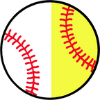 (s041-1) Full Color Baseball Softball Round Ball Red Laces