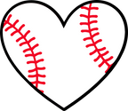 (s041-1) Full Color Baseball Softball Heart Ball Red Laces